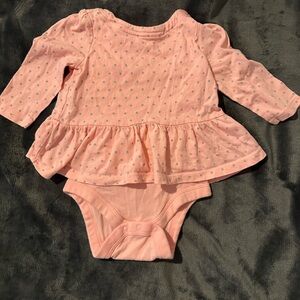 Baby GAP Pink Baby Onesie with GreyPolka Dots